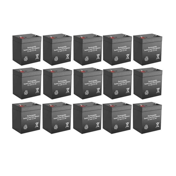 BatteryGuy BB HR5.8-12 replacement battery - BatteryGuy brand equivalent (rechargeable, High Rate - Qty of 15)