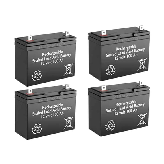BatteryGuy BG-121000NB Power-Sonic PS-121000 replacement 12V 100Ah battery - BatteryGuy brand equivalent (qty of 4)