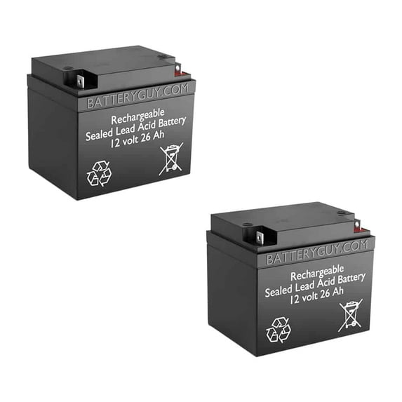 BatteryGuy BG-12260NB 12V 26AH Replacement for Energy Power EP-SLA12-26B1 (2 Pack, rechargeable)