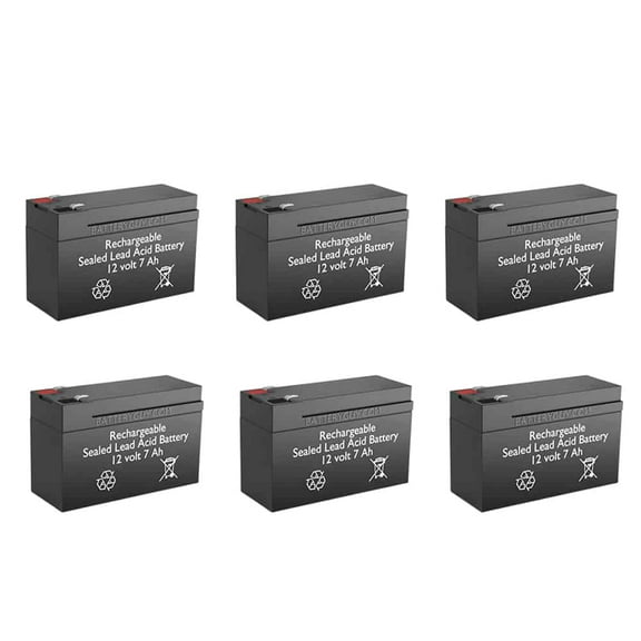 BatteryGuy BG-1270F1 12V 7Ah VICI VB1280 (F1 terminals, rechargeable - qty of 6)