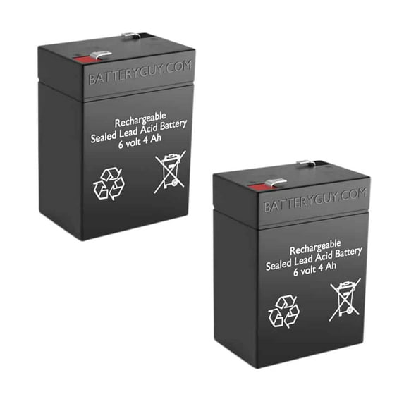 BatteryGuy BG-640 6V 4AH Replacement for FirstPower FP640 (2 Pack, rechargeable)