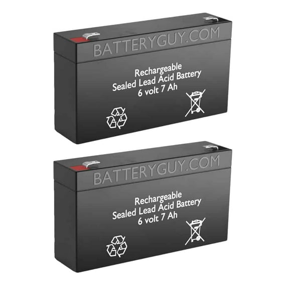 BatteryGuy BG-670 6V 7AH Replacement for Exide SRB-6V5 (2 Pack, rechargeable)