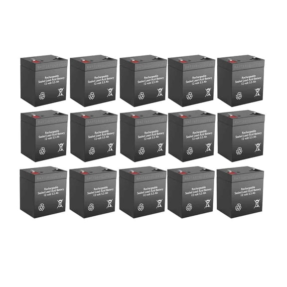 BatteryGuy BGH-1255F2 12v 5.5Ah rechargeable Sealed Lead Acid High Rate replacement battery - BatteryGuy brand equivalent (Qty of 15)