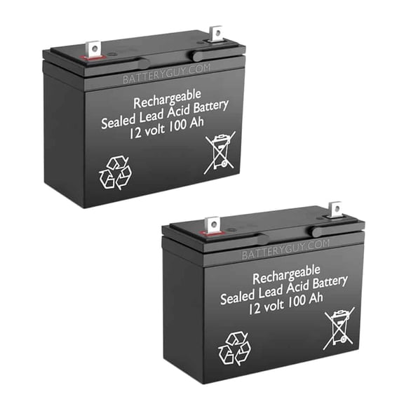 BatteryGuy Caroute E Platform E400 replacement 12V 100Ah battery - BatteryGuy brand equivalent (Qty of 2)