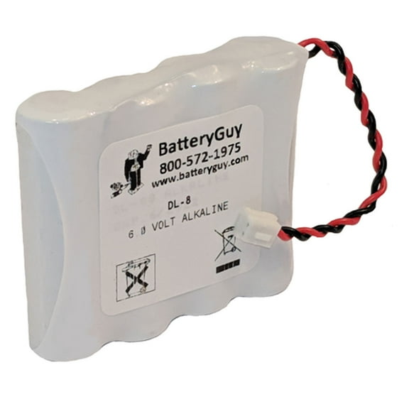 BatteryGuy EBDL-8 door lock replacement battery - 6V 2200mAh Alkaline BatteryGuy brand equivalent (rechargeable)