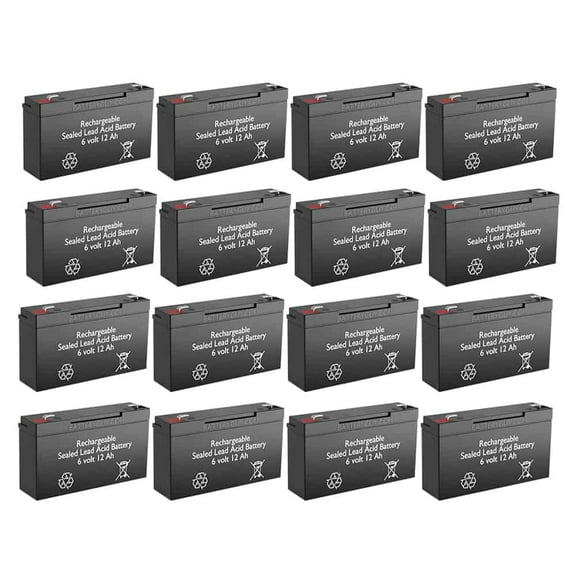 BatteryGuy Eaton Powerware PowerRite Pro II 3000 Rackmount pack replacement battery - BatteryGuy brand equivalent (rechargeable, High Rate - Qty of 16)