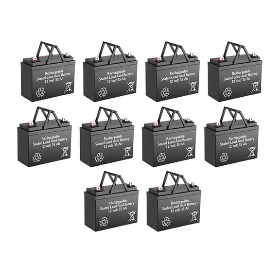 BatteryGuy Exide BAT0121 replacement 12V 35Ah battery - BatteryGuy brand equivalent (Qty of 10)