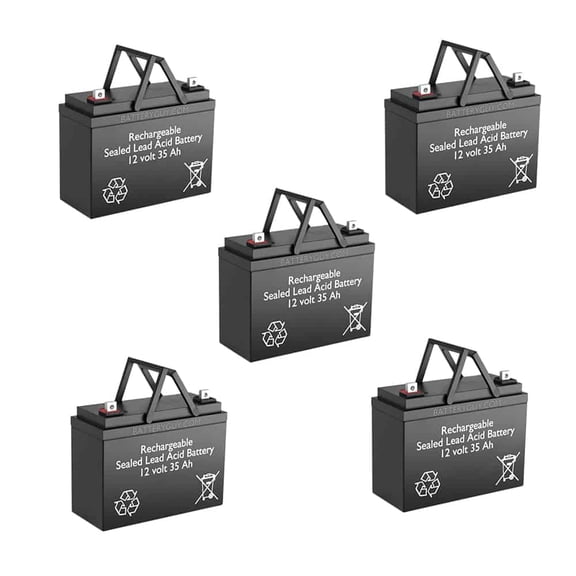 BatteryGuy Exide BATA041 replacement 12V 35Ah battery - BatteryGuy brand equivalent (qty of 5)