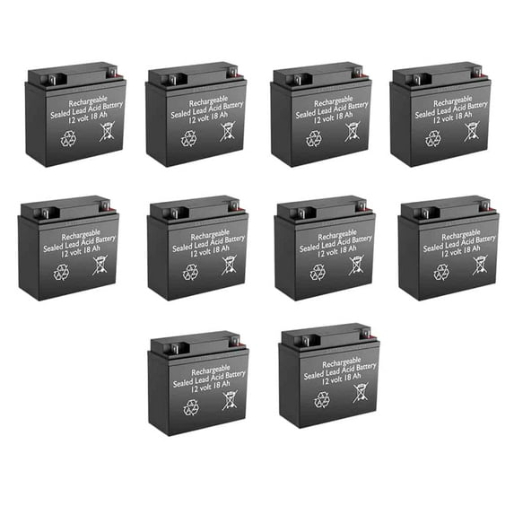 BatteryGuy GS Portalac PE12V17 replacement 12V 18Ah SLA battery - BatteryGuy brand equivalent (rechargeable - Qty of 10)