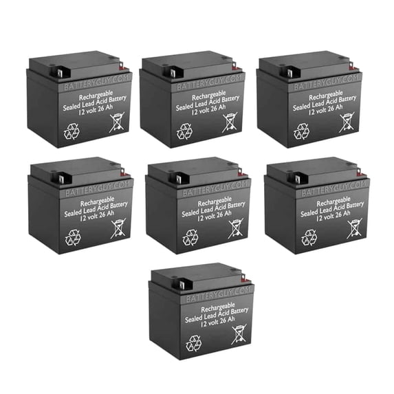 BatteryGuy Great Power GB26-12 replacement 12V 26Ah battery - BatteryGuy brand equivalent (qty of 7)
