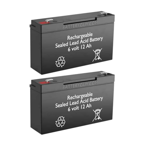 BatteryGuy LC-R0612P replacement 6V 12Ah battery - BatteryGuy brand equivalent (Qty of 2)