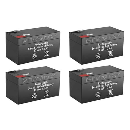 BatteryGuy LCR12V1.2P replacement 12V 1.2Ah battery - BatteryGuy brand equivalent (qty of 4)