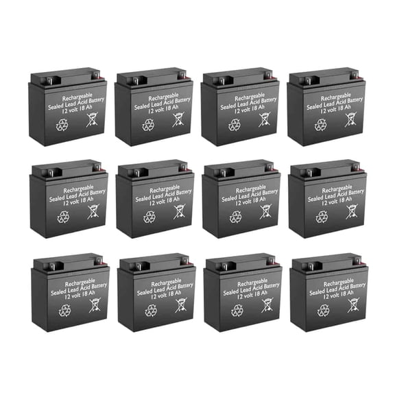 BatteryGuy Power Sonic PS-12180 replacement 12V 18Ah SLA battery - BatteryGuy brand equivalent (rechargeable - Qty of 12)