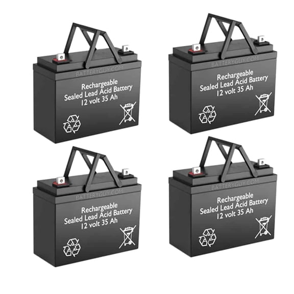 BatteryGuy Power battery PRC-1235X replacement 12V 35Ah battery - BatteryGuy brand equivalent (qty of 4)