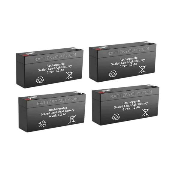 BatteryGuy Powertron PE126RF1 replacement 6V 1.2Ah battery - BatteryGuy brand equivalent (qty of 4)