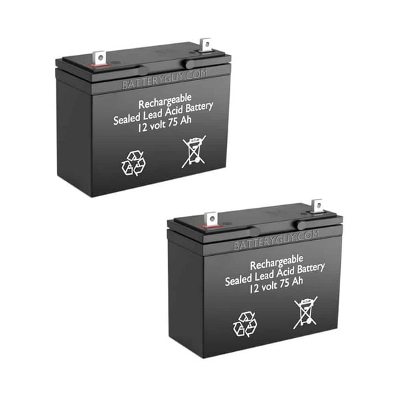 BatteryGuy Pride Jazzy 1122 replacement 12V 75Ah battery - BatteryGuy brand equivalent (Qty of 2)