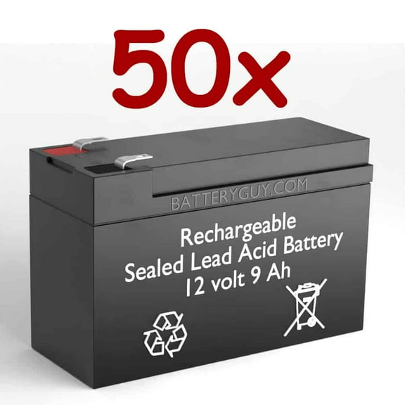 BatteryGuy SP12-9HR (50 pack, rechargeable, High Rate)