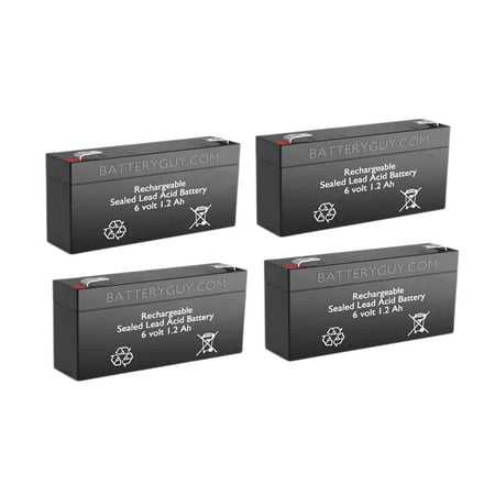 BatteryGuy Steris EPC 250 Stretcher replacement 6V 1.2Ah battery - BatteryGuy brand equivalent (qty of 4)