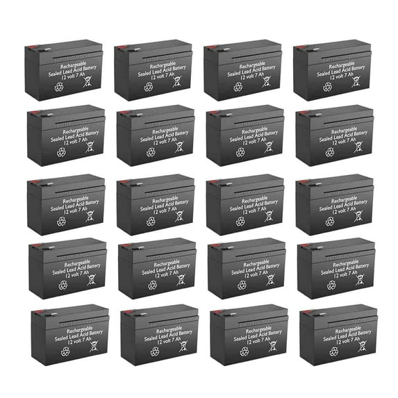 BatteryGuy Yuasa NP7-12-F2 replacement 12V 7Ah SLA battery - BatteryGuy brand equivalent (F2 terminals, rechargeable - qty of 20)