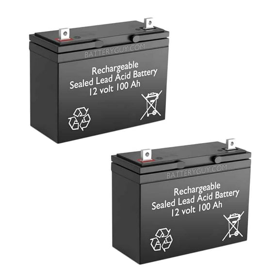 BatteryGuy trolling motor PowerDrive V2 65 replacement 12V 100Ah battery - BatteryGuy brand equivalent (Qty of 2)