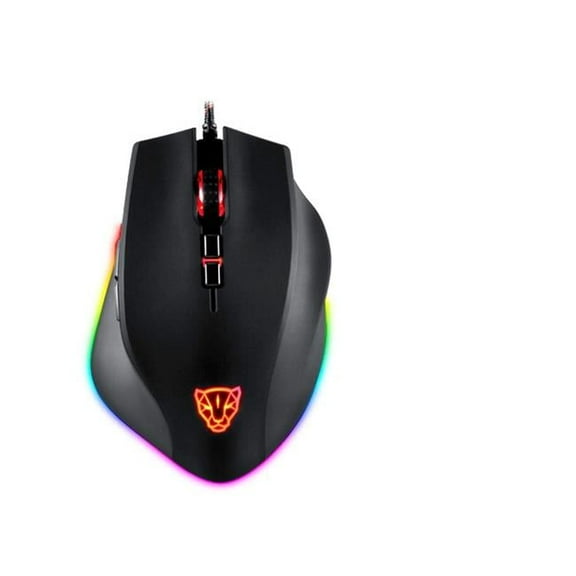 Batteryjack Ergonomic Lightweight Wired Gaming Mouse with RGB Backlit, Optical Sensor, and 8 Buttons