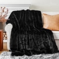 thumbnail image 1 of Battilo Black Faux Fur Throw Blanket,Fluffy Fur Blanket for Couch,Plush Fuzzy Bed Blanket,60"x80", 1 of 8