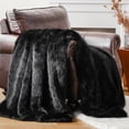 thumbnail image 1 of Black Fluffy Throw Blanket,Plush Fuzzy Cozy Fur Throws for Couch,Black Faux Blanket,50"x60", 1 of 8