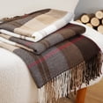 thumbnail image 1 of Brown Plaid Throw Blanket for Couch,Lightweight Farmhouse Throw Blankets,Fall Decor,50"x60", 1 of 8