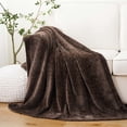 thumbnail image 1 of Battilo Brown Throw Blanket,Soft Chenille Knit Throws for Couch Bed, Fall Blanket,51"x67", 1 of 9