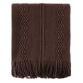 thumbnail image 1 of Brown Throw Blanket for Couch,Dark Brown Knit Blanket,Housewarming Gift,Boho Throw,50"x60", 1 of 9