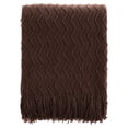 thumbnail image 1 of Brown Throw Blanket for Couch Bed Sofa,Boho Decorative Chocolate Brown Knit Throw,50"x60", 1 of 8