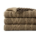 thumbnail image 1 of Battilo Camel Throw Blanket,Woven Chenille Cable Knit Blanket,Living Room Decor,51"x67", 1 of 7