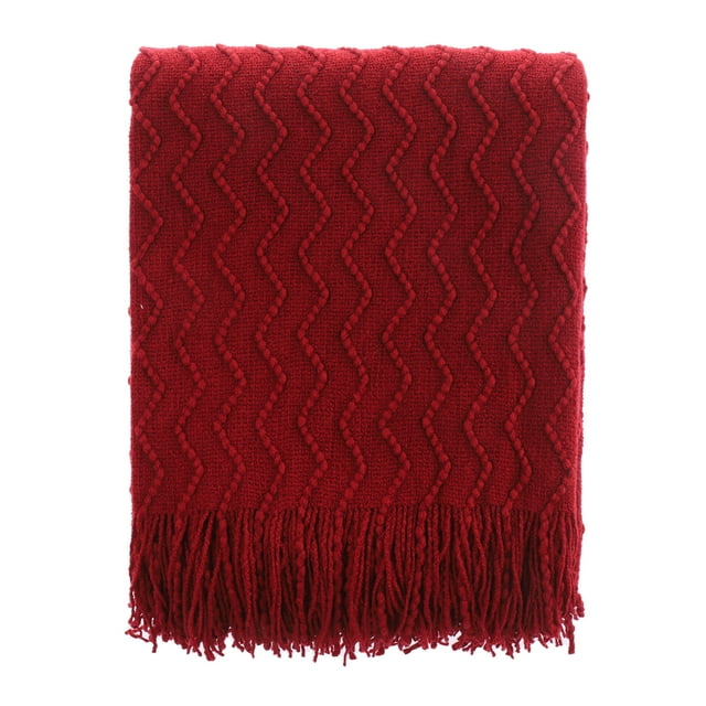 Battilo Christmas Red Throw Blanket for Couch, Textured Soft Christmas