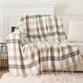 thumbnail image 1 of Plaid Throw Blanket for Couch,Lightweight Outdoor Beige Throws,Buffalo Plaid Blanket,50"x60", 1 of 9