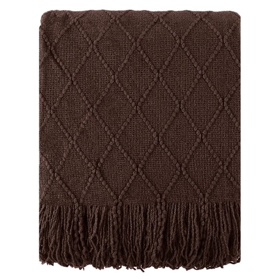 Dark Brown Throw Blanket,Chocolate Brown Throws,Lightweight Knit Blanket for Couch,50"x60"