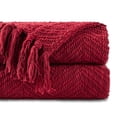thumbnail image 1 of Dark Red Throw Blanket for Couch,Christmas Red Herringbone Throws,Christmas Gifts,60"x80", 1 of 9
