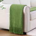 thumbnail image 1 of Green Throw Blanket for Living Room,Textured Green Blanket for Sofa,Spring Blanket,50"x60", 1 of 9