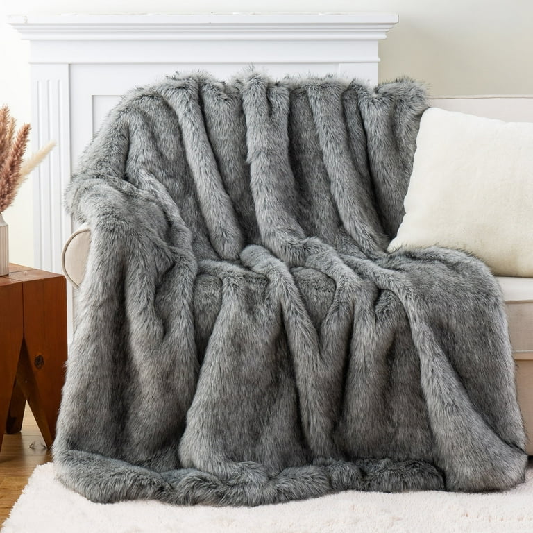 Faux Fur Throw Fluffy Cozy Blanket Battilo Yellow Faux Fur Throw