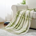 thumbnail image 1 of BATTILO Light Green Plaid Throw Blanket for Couch, Summer Lightweight Acrylic, 50" x 60", 1 of 7