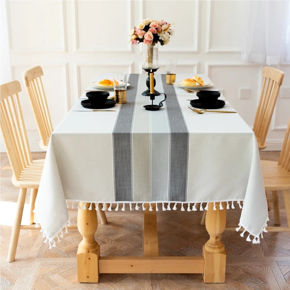 Battilo Linen Cotton Tablecloth Round Rectangular Table Cloth ...