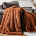 thumbnail image 1 of Battilo Fluffy Orange Faux Fur Blanket for Couch Bed, Home Fall Decor, Soft Fuzzy Fur Throws, 50"x60", 1 of 8
