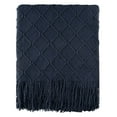"Battilo Acrylic Navy Throw Blanket, Soft Lightweight, Decorative with ...