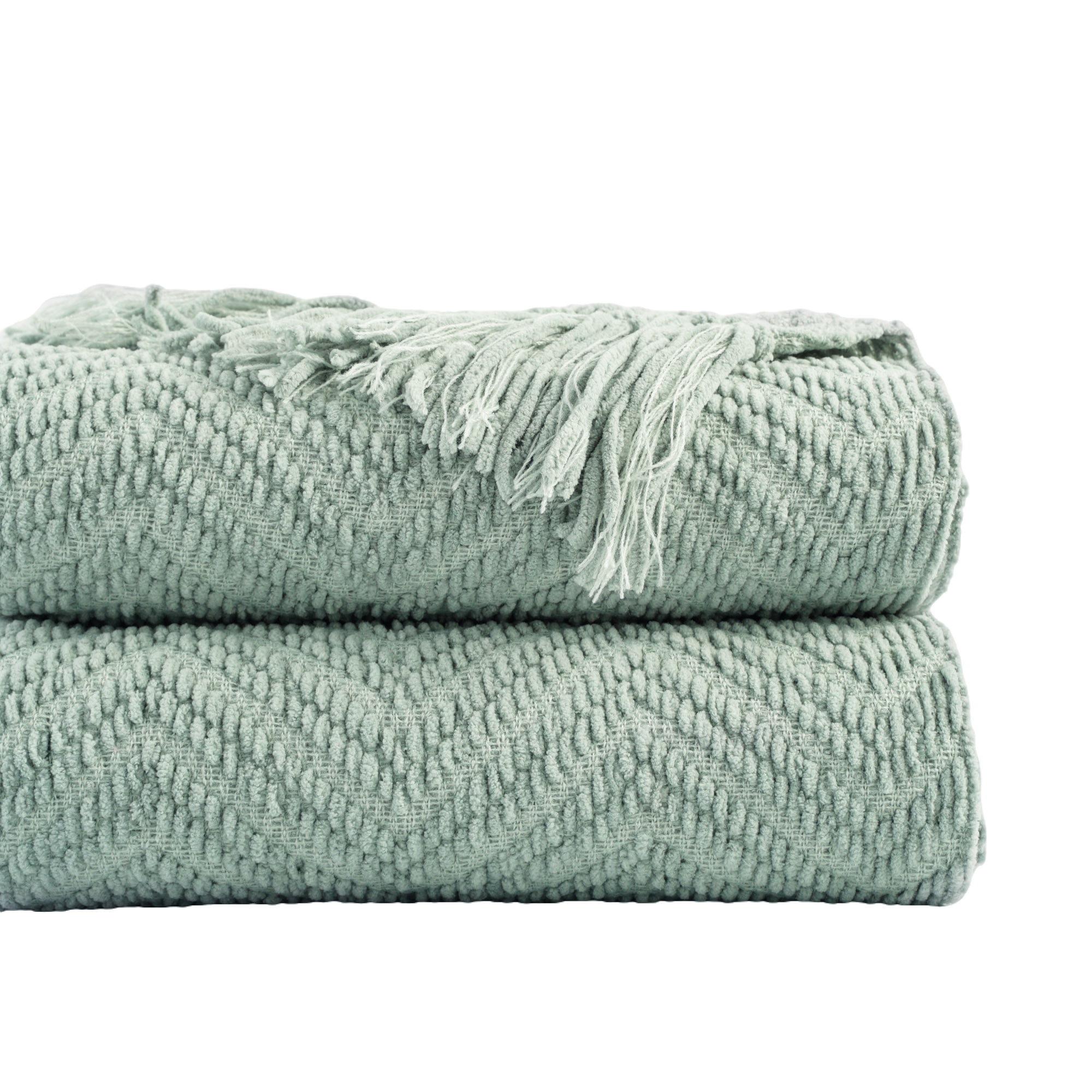 Sage Green 50"x60" Knitted Acrylic Polyester Throw Blanket