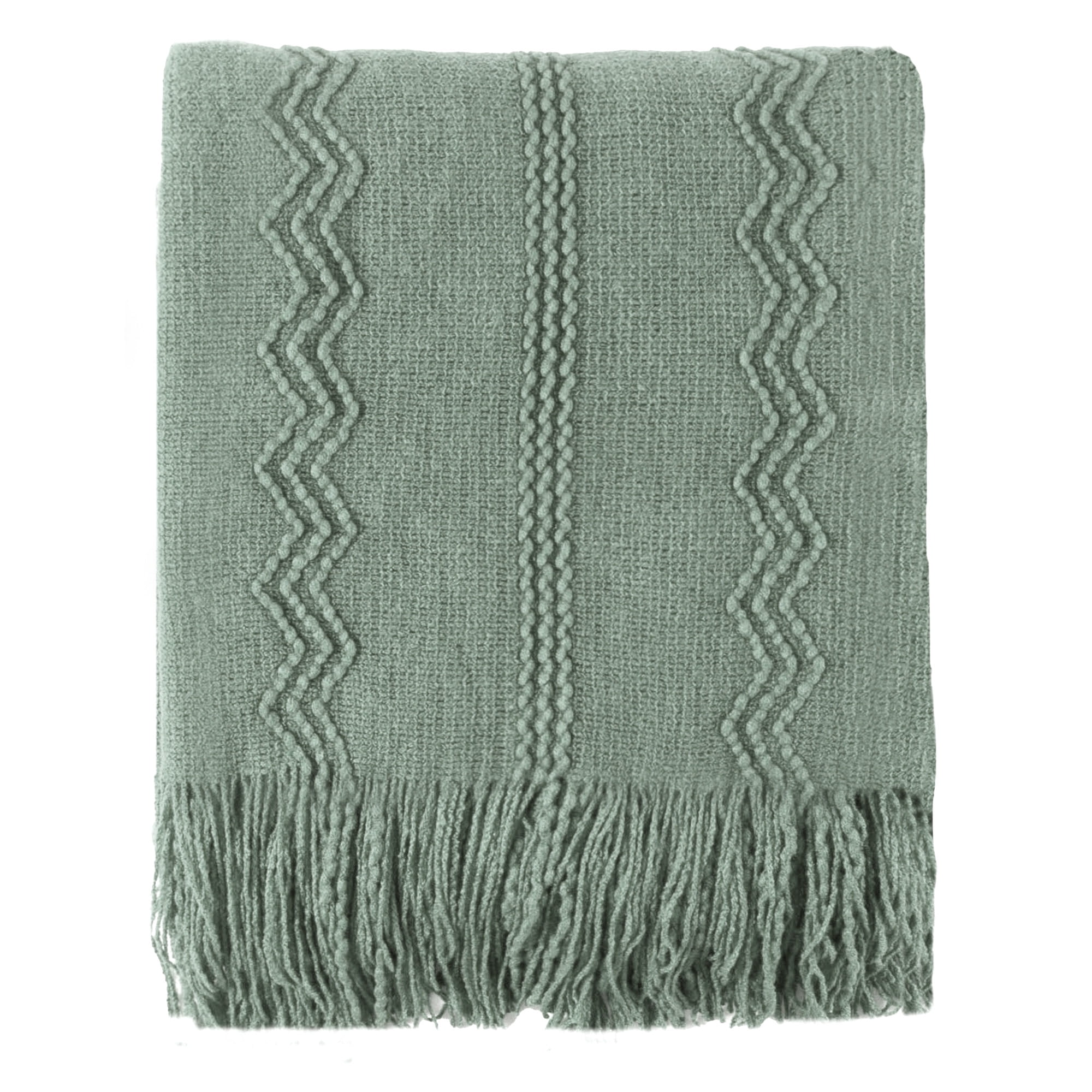 Battilo Sage Green Throw Blanket for Couch, Knit Sage Throw Blankets