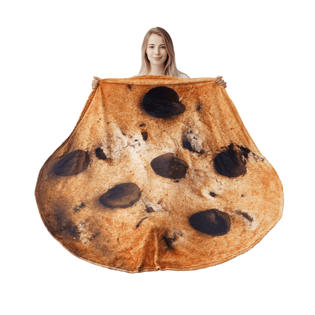 Large Brown and Black Cookie Flannel Throw Blanket