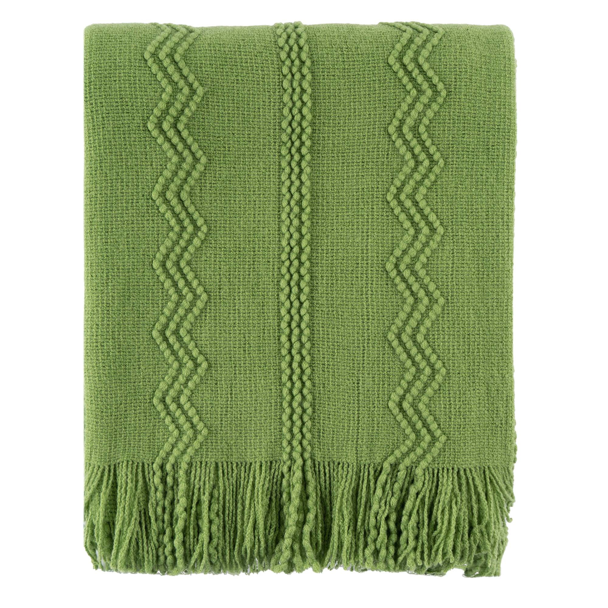 Battilo Spring Green Throw Blanket Soft Lightweight Textured Decorative