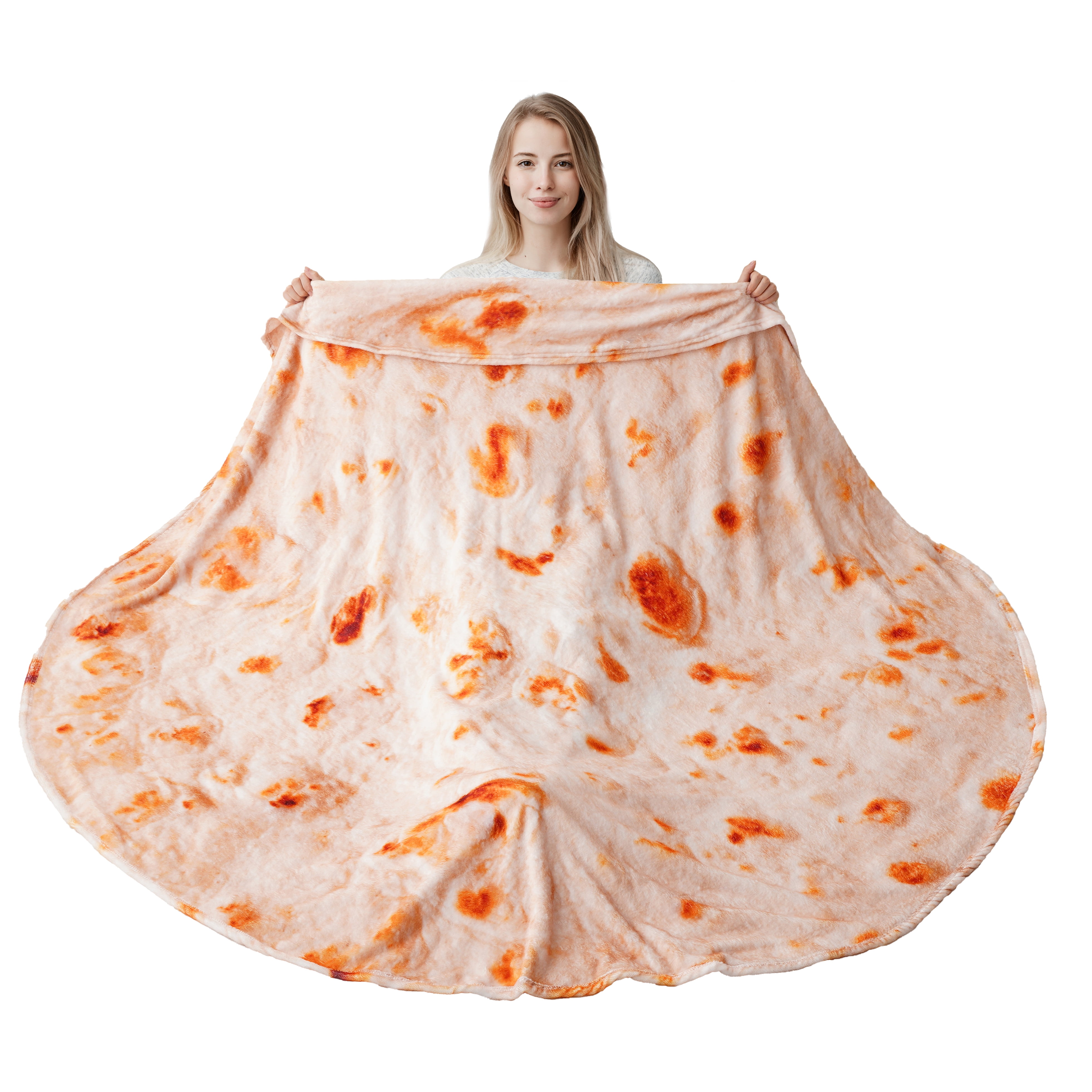 Battilo Tortilla Blanket, Funny Soft Flannel Taco Blanket, Novelty
