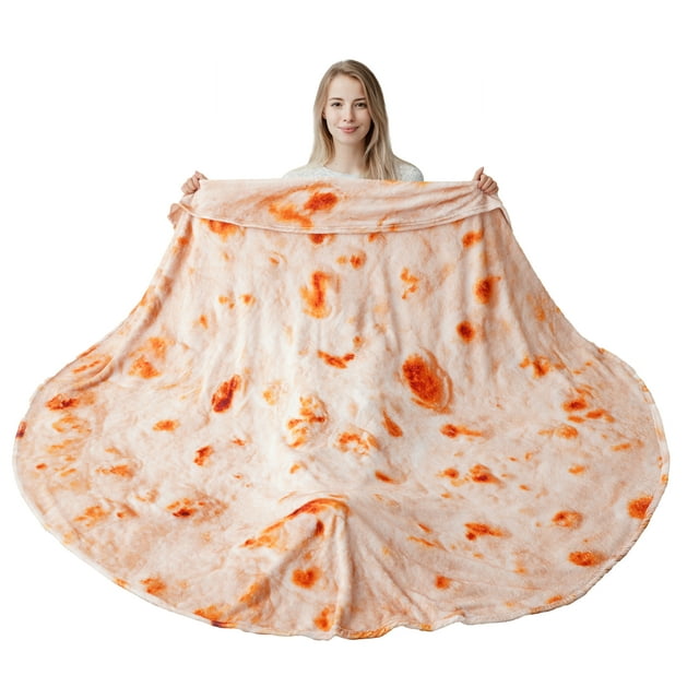 Battilo Tortilla Blanket, Funny Soft Flannel Taco Blanket, Novelty