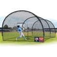 thumbnail image 1 of Batting Cage with Frame and Net, 13/22/30FT Baseball Batting Cage for Backyard, Baseball & Softball Hitting Cage Netting for Outdoor Hitting & Pitching Practice, Softball Baseball Cage, 1 of 1