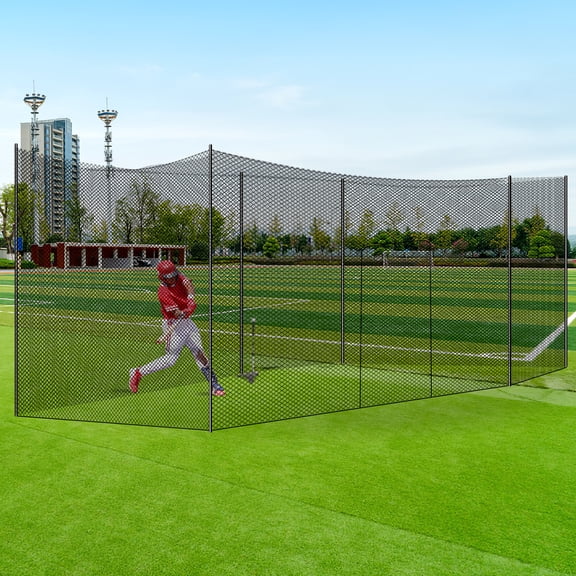 Batting Cage Net: Baseball Softball Cage Netting 55x12x12ft - Professional Hitting Net with Door for Backyard Outdoor Training Pitching